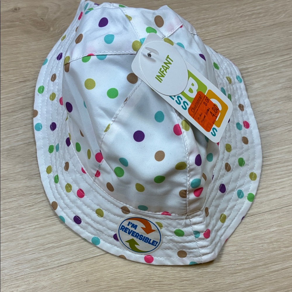 NEW ABC accessories Reversible Polka Dot Bucket Sun Hat 12-24M